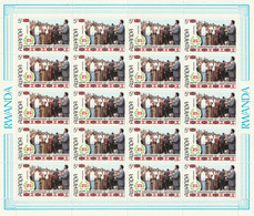 RWANDA COB N° 1300A Feuille De 20 Timbre Non émis LUXE MNH Cote 2 000€ - Neufs