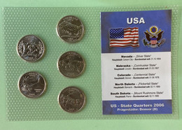 CRC0139 CARTERA 5 MONEDAS EEUU 2006 QUARTERS 15 - Colecciones