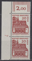 BERLIN  244 Mit DZ 7, Postfrisch **, Bauwerke, 1964 - Roulettes