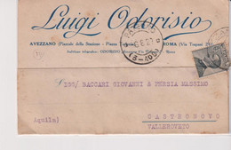 AVEZZANO  STORIA POSTALE  1929  L. ODORISIO - Avezzano