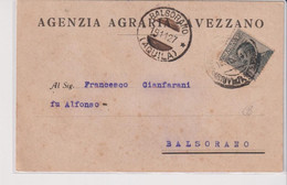 AVEZZANO  STORIA POSTALE  AGENZIA   AGRARIA  AVEZZANO  1927 - Avezzano