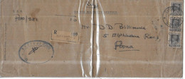 INDIA 1947 Long Cover " ON HIS MAJESTY'S SERVICE " Regd. Label " EXPERIMENTAL P.O. " > POONA Folded (**) Inde Indien - Briefe U. Dokumente