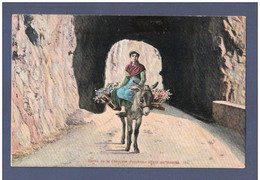 CPA 06 Menton / Nice, Paysanne Sur La Route De La Corniche Donkey Flower Seller - Menton