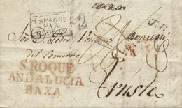 D.P. 25. 1838 (19 NOV). Carta De San Roque A Trieste (Italia). Marca Nº 5R. Lujo. - ...-1850 Prefilatelia