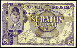 100 Rupiah 17.8.1949. II, Leichte Flecken. Pick 35G. - Indonésie