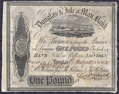Douglas And Isle Of Man Bank, 1 Pound 1844. III, Sehr Selten. Pick S131. - 20 Pounds
