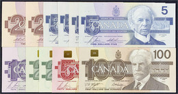 11 Scheine Zu 2 X 2, 4 X 5, 10, 2 X 20, 50 Und 100 Dollar 1986-1991. I-II. Pick 94-99. - Canada