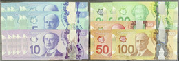 21 Scheine Zu 10 X 5, 5 X 10, 3 X 20, 2 X 50 Und 100 Dollar 2011-2013. I-II. Pick 106-110. - Canada