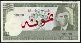 Specimen Zu 10 Rupien O.D. (1983-84). KN. 000000, Specimen No. 000166. I-, Selten. Pick 39s. - Pakistan