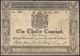 1 Thaler Courant 2.1.1835. Kassen-Anweisung, Berlin. Serie XIII. IV, Selten. Pick S399. Grabowski/Kranz 275. - …-1871: Altdeutschland