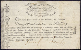 2 Reichsthaler 24 Schilling 9.1.1807. Königliches Finanz-Collegio, Copenhagen (Hauptkasse Rendsburg). IV-, äußerst Selte - [ 1] …-1871 : Etats Allemands