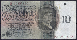 10 Reichsmark 11.10.1924. Udr.-Bst. U, Serie S. IV-, Selten. Rosenberg 168a. Grabowski. DEU-173a. - Autres & Non Classés