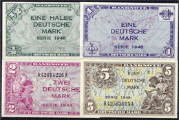 4 Stück: 1/2, 1, 2 Und 5 Deutsche Mark, Serie 1948. I-, Selten. Rosenberg 230a,232a,234a,236a. Grabowski. WBZ-1a,2a,3a,4 - Autres & Non Classés