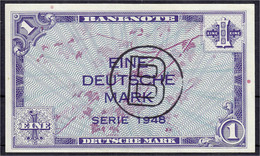 1 Deutsche Mark, Serie 1948. Mit B-Stempel Für Westberlin. I- Rosenberg 233a. Grabowski. WBZ-14a. - Autres & Non Classés