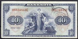 10 Deutsche Mark 1948. Mit B-Stempel Für Westberlin. III. Rosenberg 239a. Grabowski. WBZ-17. - Autres & Non Classés