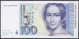 100 Deutsche Mark Austauschnote 2.1.1996. Serie ZA/D Ohne Querstrich-Blindprägedruck, Obwohl Nr. 1443924. I-, Selten. Ro - Autres & Non Classés