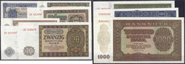 Kompletter Satz Der Banknotenserie (DDR-Druck) 1948. Insgesamt 9 Scheine Zu 50 Pfg., 1, 2, 5, 10, 20, 50, 100 U. 1000 De - Autres & Non Classés