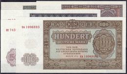 Kompletter Satz Der Banknotenserie (DDR-Druck) 1955. Insgesamt 5 Scheine Zu 5, 10, 20, 50 Und 100 Mark. I Bis I- Rosenbe - Autres & Non Classés