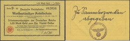 Deutsche Reichsbahn, Reichsverkehrsminister 1,05 GM. = 1/4 Dollar 23.10.1923. Wz. Verschlungene Quadrate, Serie B 50. Rs - Zwischenscheine - Schatzanweisungen