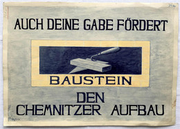 Überdimensionierter Entwurf Eines Nicht Verausgabten Bausteins. Mit Stempel Des Entwerfers „Otto Rundholz“ II - Zwischenscheine - Schatzanweisungen