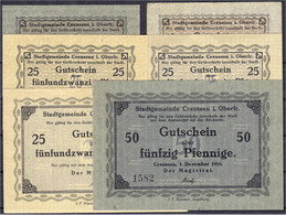 Stadt, 6 Scheine Zu 2 X 10, 3 X 25 Und 50 Pfg. O.D. U. 1.12.1916. I- Bis III. Tieste 1225.05. - Zwischenscheine - Schatzanweisungen