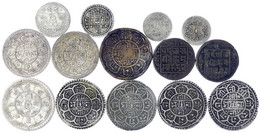 14 Münzen (3 X Kupfer, 11 X Silber), Vom Paisa Bis Zum Mohar. Schön Bis Vorzüglich - Nepal