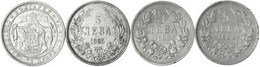 4 X 5 Leva: 1884, 1885, 1892, 1894. Alle Sehr Schön. Krause/Mishler 7,15,18. - Bulgaria