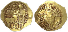 Hyperpyron 1282/1295, Constantinopel. Kaiser Kniet Vor Stehendem Christus Und Erhält Segen/Brb. Maria Inmitten Einer Bur - Byzantines