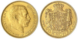 20 Kronen 1917 VBP. 8,96 G. 900/1000. Vorzüglich/Stempelglanz. Friedberg 299. Hede 1 A. - Denmark