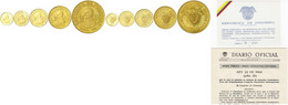 Proofset 1968 Mit 5 Goldmünzen Zu 100, 200, 300, 500 Und 1500 Pesos Im Gesamtgewicht Von 111,8 G. 900/1000. Papst/Int. E - Colombia