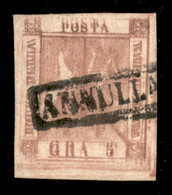 Napoli - 1858 - Doppia Stampa - 5 Grana (8) Usato - Non Catalogato - Cert. AG - Autres & Non Classés