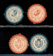 Vittorio Emanuele II - 1864 - Saggi - Amministrazione Delle Regie Poste Italiane - 4 Valori (in Rosso E Blu) - Gomma Ori - Sin Clasificación