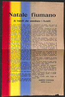 Aerogrammi - G. D'Annunzio - Natale 1920 - Fiume D' Italia - Volantino Tricolore - Other & Unclassified