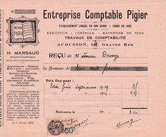 23-H.Marsaud...Entreprise Comptable Pigier...Aubusson....(Creuse)...1929 - Sonstige