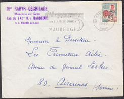 Lot De 2 Enveloppes Cachet Pub MERCERIE En GROS  59 MAUBEUGE 1967 Avec Sécap  " Un Clair De Lune à MAUBEUGE " - Briefe U. Dokumente