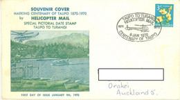 NZ - 9.1.1970 - HELICOPTER MAIL SOUVENIR COVER FDC CENTENARY TAUPO TO TURANGI  - Lot 25166 - Covers & Documents