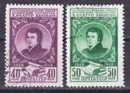 USSR 1948. Khachatur Abovyan. Used. Mi Nr. 1259-60. - Usati