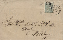 España. 1873 (1 JUL). Ø 133 En Sobre De Cartagena A Málaga. Impreso Fechado El 1er. Día De Circulación, Cancelado El Día - Lettres & Documents