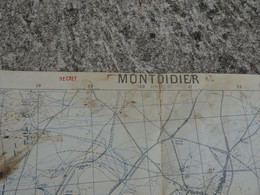 Carte D'etat Major Style CANEVAS DE TIR MONT DIDIER Edition De 1918 GCTA SECRET - 1914-18