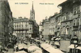 Limoges * La Place Des Bancs Un Jour De Marché * Marchands Foire * Boucherie JUGE - Limoges