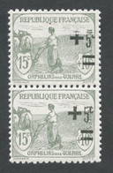 FRANCE - N°164  15C ORPHELINS SURCHARGES 5C, 1 EXEMPLAIRE + ET 5C CASSES - NEUFS SANS CHARNIERE - Ungebraucht