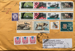 USA 2022, USED COVER SE-TENENT STRIP 4 STAMPS WAR ,WORLD WAR 2 ,BIRD, ANIMAL STAMPS ON STAMP ,SHIP, LIBRARY, 16 STAMPS U - Briefe U. Dokumente