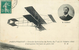 AVIATION Port Aviation Grande Quinzaine De Paris FARMAN En Plein Vol - Demonstraties