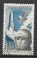 TCHECOSLOVAQUIE     -    1961 .   Y&T N° 52 Oblitéré.  Gagarine - Airmail