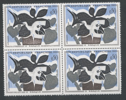 FRANCE - N°1319  0F50 GEORGES BRAQUE - BLOC DE 4 - COULEURS TRES DECALEES - NEUF SANS CHARNIERE - Nuevos