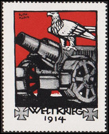 1914-1916. DEUTSCHLAND. WW1 Seal. WELTKRIEG 1914. Motive Eagle On Canoon. Hinged. Thin.  - JF523286 - Variedades