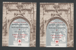 FRANCE - CARNETS N°2019 ET 2019a CROIX ROUGE 1970 - INSCRIPTIONS SUR LA COUVERTURE DE 32MM ET 27MM - Red Cross