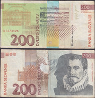 SLOVENIA - 200 Tolarjev 2004 P# 15d Europe Banknote - Edelweiss Coins - Slovenia