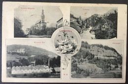 4-Bild-Jugenstil-AK LICHTENSTEIG Loretto-Kapelle Äulisteg Weberei Hof Felsental Gel. 1907 V. Wattwil - Lichtensteig