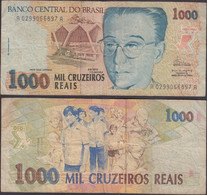 BRAZIL - 1000 Cruzeiros Reais ND (1993) P# 240 America Banknote - Edelweiss Coins - Brazil
